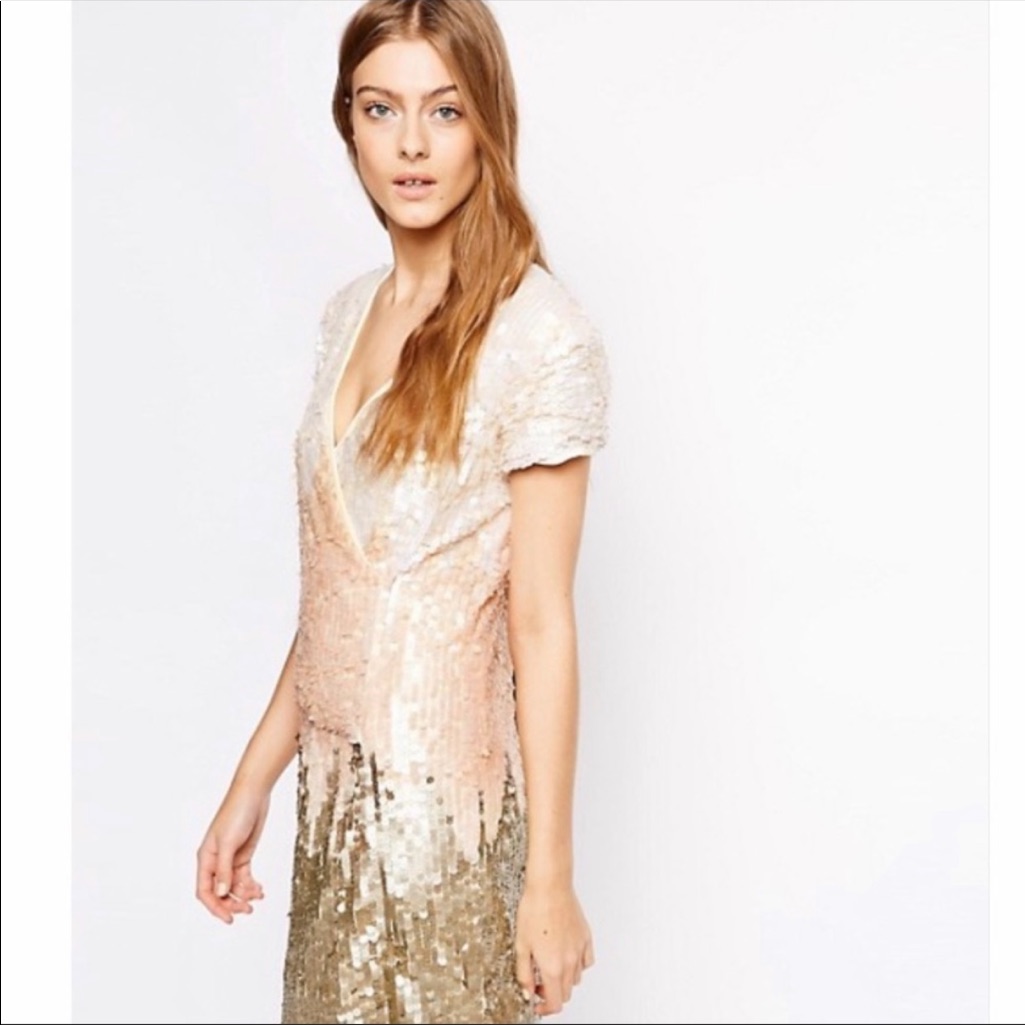 Walter Baker Metallic Sequin Dress
